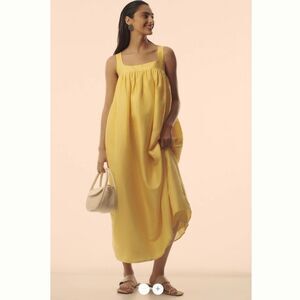 Anthropologie Pinnacle by Shruti Sancheti Square-Neck Babydoll Maxi Dress